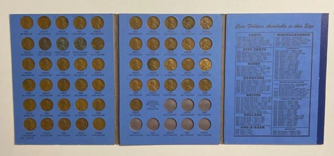 Complete Lincoln Wheat Cent Collection In Folder 1941 - 1958 P D S Set Cover