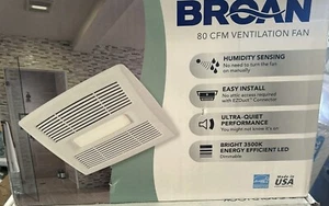 Broan 80 CFM Ventilation Fan CST80SL Humidity sensing ultra quiet - Picture 1 of 1