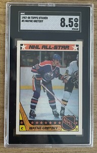 1987-88 Topps Stickers #5 Wayne Gretzky SGC 8.5 NM/MT+ Oilers HOF