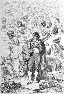 ESPAGNE - TAUROMACHIE: LE TRIOMPHE de l'ESPADA - Gravure du 19e (Gustave Doré) - Photo 1/3