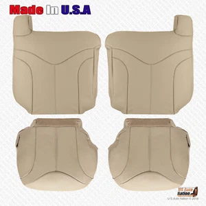 2000 2001 2002 GMC Yukon Front Driver Passenger Replacement Vinyl Seat Cover Tan - Picture 1 of 25