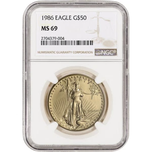 1986 American Gold Eagle 1 oz $50 - NGC MS69 - Picture 1 of 4