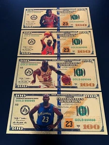 Michael Jordan Chicago Bulls Basketball Gold Foil Notes/Souvenir Cards Set (4) - Imagen 1 de 2