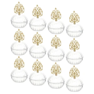 12PCS Favor Boxes Wedding Candy Small Containers Dome Gift Unique Style Bride - Picture 1 of 12