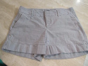  Cynthia Steefe Women's Pinstripe Seersucker Shorts Navy White NEVER WORN!!  - Picture 1 of 7