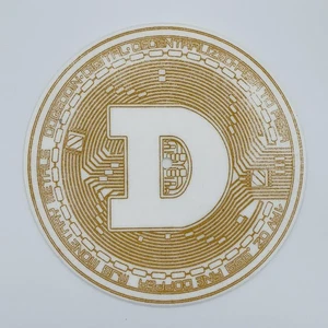 Dogecoin Logo 7" Inch Crypto Mat Slip Mat 1 Slipmat 3mm Black Grey Portablism - Picture 1 of 1