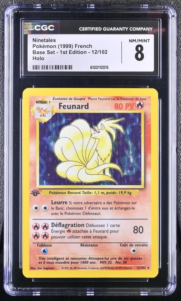 Feunard -Ninetales Pokémon (1999) Conjunto Base Francés - 1ª Edición - 12/102Holo Foto 1 de 2