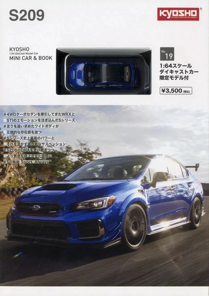 Kyosho Mini Car & Book No.19 Subaru S209 Blue 1/64 Scale Die-Cast Model Japan - Image 1 of 1