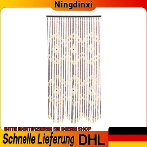 Holz Vorhang Perlen Schnur Tür Zimmer Rollo Sichtschutz Fenster Linie Teiler - Bild 1 von 9