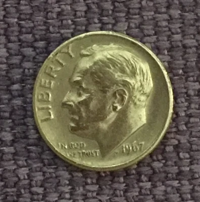 1967 P Roosevelt dime, actual coin in picture  free S/H - Image 1 of 2