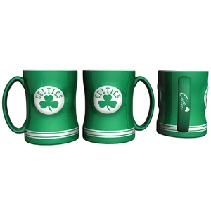 Boston Celtics Coffee Mug 14oz Sculpted Relief Team Color - Picture 1 of 1