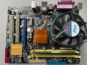 ASUS P5QPL-AM Mainboard LGA775DDR2 USB2 mit Intel CPU & RAM - Bild 1 von 8