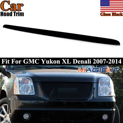 For GMC Yukon/Yukon XL Denali 2007-2014 Front Hood Molding Trim Gloss Black US - Image 1 of 4