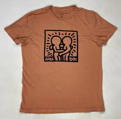 Camiseta Gráfica American Eagle Keith Haring Hombre Mediana Naranja Manga Corta Foto 1 de 4