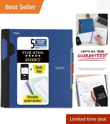 Cuaderno universitario de 5 asignaturas con divisores móviles y aplicación de estudio - 200 hojas Foto 1 de 4