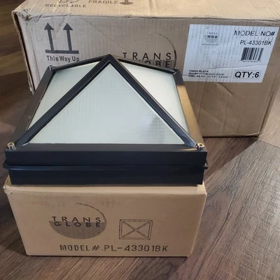 Trans Globe Lighting 8.5" Square Outdoor Flush Ceiling Mount 1-Light Mdl 43301 - Image 1 of 4