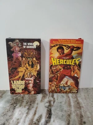 Hercules 1988 Lands Before Time 1990 VHS double Feature Pack - Image 1 of 4