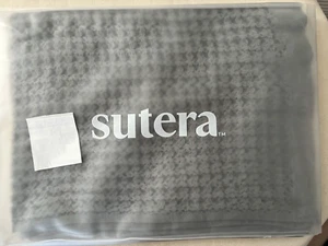 New Sutera Bath Towel Gray Waffle Weave Supima Cotton Silver Ion Infusion 56x32" - Picture 1 of 6