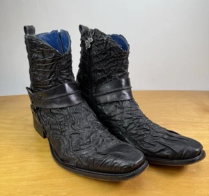Mark Nason Men’s Halian Black Dragon Leather Boots ITALY 67605 Size 11 - Picture 1 of 14