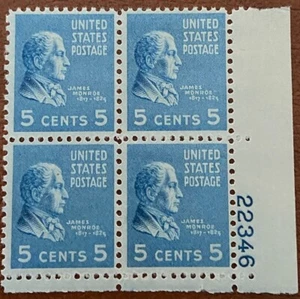 Estampillas de Estados Unidos Catálogo Scott #810 ¡Bloque numerado de cuatro!  ¡Envío bajo! - Imagen 1 de 1