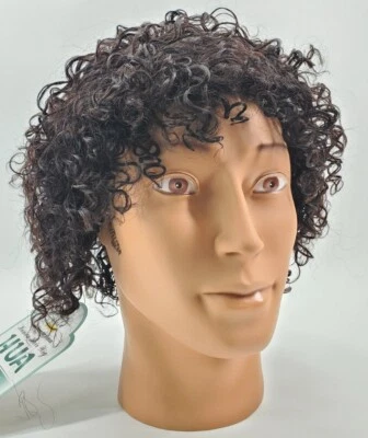 Peluca HEBE rizada premium My Style 100 % cabello humano 10" negro natural, parte lateral Foto 1 de 4