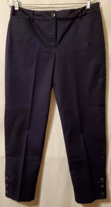 Talbots Perfect Crop Damen 8 Baumwolle Elasthan Marineblau 3 Knöpfe Manschette Anzughose - Bild 1 von 24