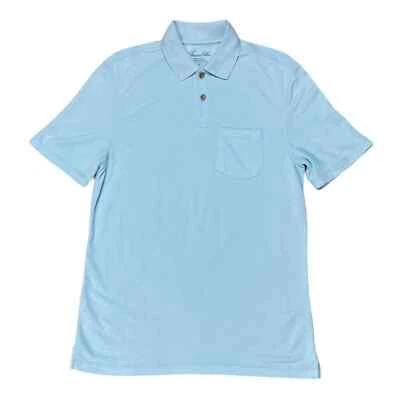 Tasso Elba Mens Island Polo Shirt Blue Short Sleeve Collar Pocket S New - Image 1 of 4