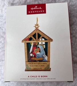 NEW! HALLMARK KEEPSAKE ~ A CHILD IS BORN ~ "FOR TO US A CHILD... ~ 2023 ORNAMENT - Picture 1 of 6