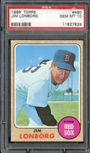 1968 TOPPS #460 JIM LONBORG PSA 10 RED SOX - Picture 1 of 2