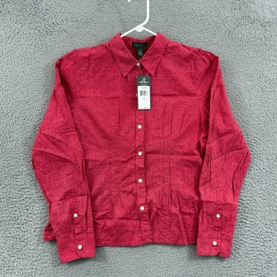Lauren Ralph Lauren Shirt Girls 12 Red Alpine Long Sleeve Button Up Preppy NWT - Image 1 of 4