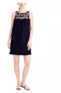 J.Crew Kleid Größe 4 Blumen bestickt Leinen Baumwollmischung ärmellos Factory - Bild 1 von 9