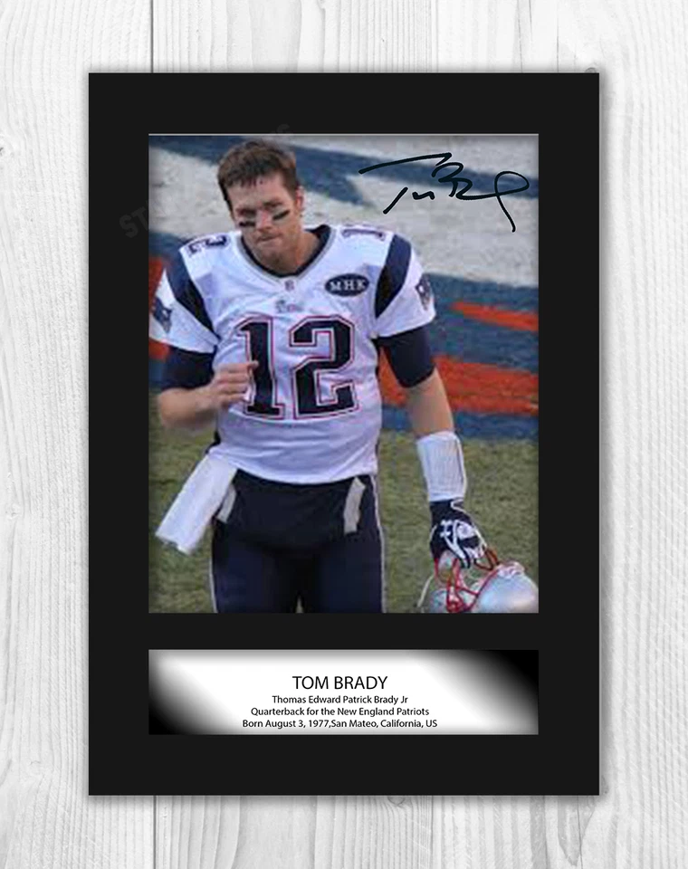 Tom Brady 1 NFL A4 signed mounted photograph picture poster Choice of frame - Image 1 of 1