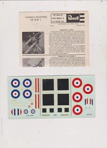 REVELL-FAMOUS FIGHTERS 1/72 DIRECTIONS AND DECALS FREE SHIP IN U S - Picture 1 of 1