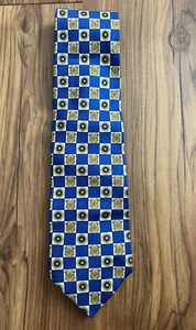 Men's Vintage Blue Gold Baroque Bee Versace V2 silk Tie - Picture 1 of 3