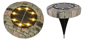 LED Solarleuchte Steinoptik warmweiß Gartenleuchte Leuchtstein Gartendekoration - Bild 1 von 4