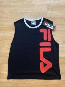 Boys Muscle Tee FILA Logo Printed Youth Tank Top Sleeveless Shirt Size XL NWT - Picture 1 of 8