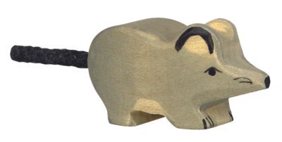 MAUS von Holztiger Holzmaus Holztier Mäuschen Hausmaus Spitzmaus Wald Holz NEU