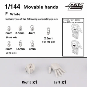 D.L fully movable hands for RG HG 1/144 Wing EW MS Girl F white * - Picture 1 of 5