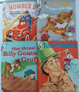 Lot of 4, Rand McNally Elf Hardcover Books, Peppy Puppy, Number 9, 1950, 1960 - Picture 1 of 13