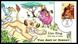 2004 Lion King Art of Disney Sc 3867 FDC 3866 with premium Collins cachet - Picture 1 of 1