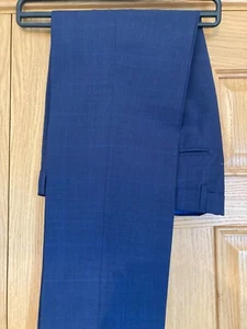 Mens Massimo Dutti trousers.100% wool Italian fabric. Blue Prince of Wales check - Picture 1 of 6