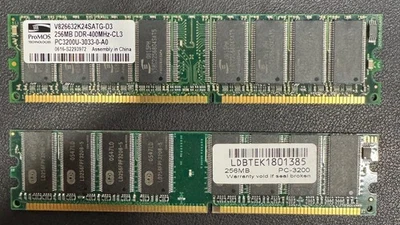 JUEGO Memory Stick ProMOS 256MB, V826632K24SATG-D3 y 256MB LDBTEK1801385 (Z18) Foto 1 de 2