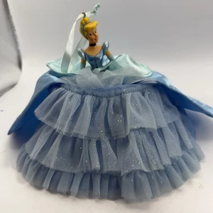 Disney Cinderella Dress Christmas Ornament 7” Princess Soft Fabric Blue Gown - Picture 1 of 4