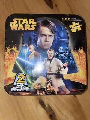 Star Wars 500 Piece 2 Sided Darth Vader Shaped Jigsaw Puzzle Collectible Tin NEW - Image 1 of 4