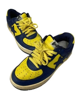 A Bathing Ape Bape Sta Men Sneakers Yellow Used 8.5 US - Picture 1 of 10