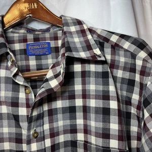 Sir Pendleton Worsted Wool Plaid Long Sleeve Button Down Shirt Size XL - Picture 1 of 6