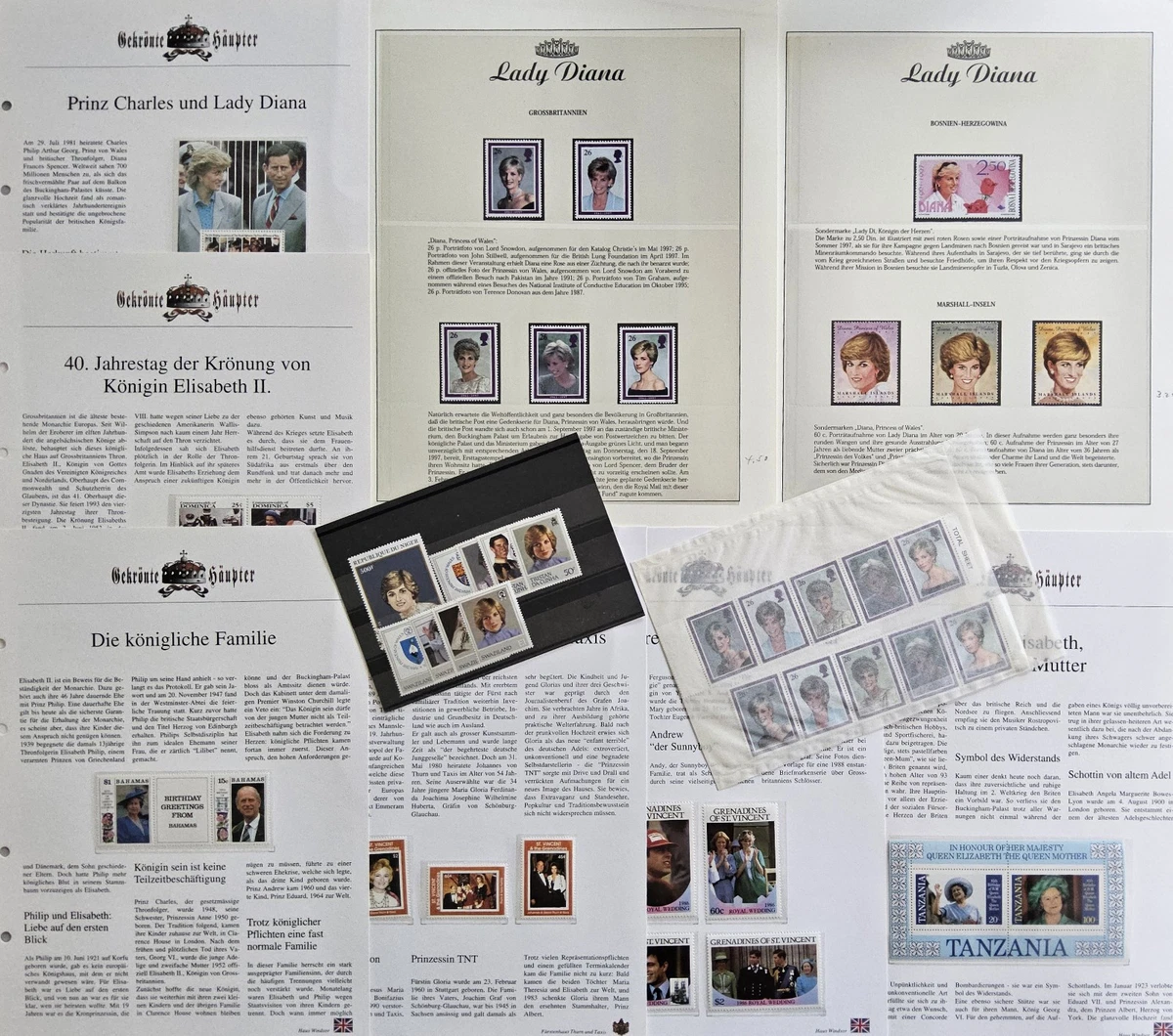 50 Verschiedene Lady Diana Briefmarken – Sammler-Kollektion Von Prophila, Motive: Prominente/Film/Theater/Radio