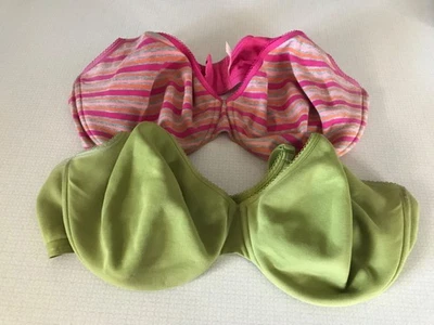 Sujetador Lane Bryant Cacique Sin Forro Cobertura Completa Rosa Rayas y Lima 42DD Con Aros  Foto 1 de 4