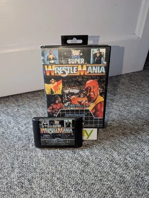 WWF Super Wrestlemania (Sega Mega Drive) – Box & Cart Cleaned - Image 1 of 4