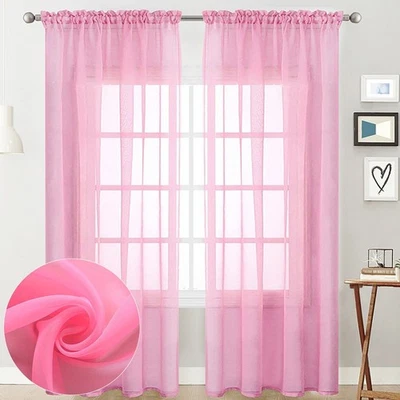 1x Rod Pocket Top Curtains Provide Interior Privacy Smooth Soft And Comfortable - Image 1 of 4